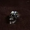 Cluster Rings FNJ 925 Silver Punk Skull Ring Fashion Skeleton S925 Sterling Thai For Men smycken justerbar USA Storlek 8-11