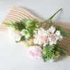 Flores decorativas 5 ramos artificiales de peonías boda hogar pografía decoración manillar pequeño rosa