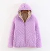 2023 Winter Fit Schlank und Schlank Plaid Lamm Fleece Mit Kapuze Warme Baumwolle Mantel frauen