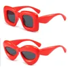 2 pièces mignon oeil de chat + carré gonflé lunettes de soleil pour femmes hommes à la mode grosses lunettes rétro épais cadre drôle masque nuances