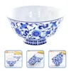 Dinnerware Sets Blue White Porcelain Goblet Salad Bowl Bowls Ceramic Japanese Ramen Rice Small Large Noodle Holder Gift