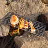 BBQ Tools Accessories Grilling Mesh Mat Stainless Steel Grill Bracket Barbecue Net for Outdoor Camping Picnic Hiking Meat Fish Shrimp Vegetable 230627