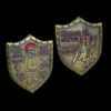 Armor of God Ef 6: 13-17 Wyzwanie Monety Shield of Faith Badge 4pcs Zestaw