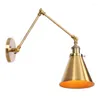 Настенные светильники Golden Retro Nordic Loft Industrial Регулируемый длинный поворотный кронштейн Светильник Vintage Led Bulb Wandlamp Lights Lampen Bra