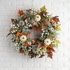 Декоративные цветы на Хэллоуин, осень, осень, декор, венок, гирлянда для входной двери, цветок тыквы, День Благодарения, урожай, дом