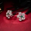 Stud Earrings High Quality 925 Sterling Silver Necklace Flower Pendant Fashion Exquisite Women Birthday Wedding Jewelry Accessories