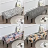 Stolskydd Leopard Tryckt Bench Cover Stretch Spandex Piano Stool Cover Rectangle El Bed Long Stool Cover Bench Protector Slipcovers 230627