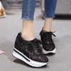 Dress Shoes Sales 2023 Summer Lace Breathable Sneakers Women Comfortable Casual Woman Platform Wedge