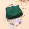 ビンテージダブルレイヤーPU明るいグリッドショートウォレット女性の小さなコイン財布クリエイティブカードパック学生コインバッグ