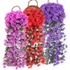 Dekorative Blumen 1pc Violett Künstliche Blumenparty Dekoration Simulation Valentinstag Hochzeitswand Hanging Korb Orchidee Fälschung