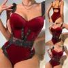 Vrouwen Nachtkleding Womens Grote Temperament Fluwelen Kant Dunne Sexy Effen Pak Erotische Lingerie Sexi Exotische Kleding Slanke Open kruis