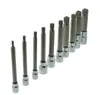 10 st XZN 12 Point mm Triple Square Spline Bit Socket Set Tamper Proof Long Reach