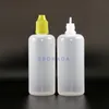 100 ml 100 st/Lot LDPE -plastdropparflaskor med barnsäkra säkerhet Caps Tips Squeezable Long Nipple AJJWH