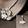 Collier boucles d'oreilles ensemble HIBRIDE Elgant cubique zircone boucle d'oreille fleur feuille conception bijoux complets pour femmes robe de mariée dîner N-1767