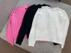 612 2023 Runway Sweater Pullover Manga larga Cuello redondo Estampado de flora Rosa Negro Blanco Moda Casual Ropa de mujer shang