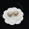 Fashion Heart shaped Designer CC Earring Korean Edition Natural Pearl Earring Brand Luxury Crystal S925 Silver Stud Earrings