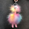 Nouveau porte-clés boule de poils multicolore en peluche autruche décoration suspendue en forme d'animal en peluche sac à dos porte-clés accessoires Y23158