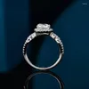 Cluster Rings 925 Silver Women's 1CT Moissanite 6.5mm Passe Diamond Test Girl Birthday Par Proposal Presents Anniversary Luxury Jewelry