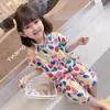 Overalls Summer Casual Baby Girls Cotton Floral Prints Loose Short-Sleeved Single-breasted Bodysuits Kids Jumpsuits Outfits 3-10 Years 230626