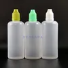 100 ml 100 st/Lot LDPE -plastdropparflaskor med barnsäkra säkerhet Caps Tips Squeezable Long Nipple AJJWH