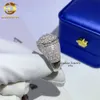 Zuafa Hot Sale Iced Out Hip Hop Vvs Diamond Mens 925 Sterling Silver Moissanite Ring