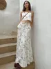 Two Piece Dress Summer Embroidery Floral Skirts Sets Women Casual Sleeveless Backless Bow Tops High Waist ALine Zipper MidCalf Skirt Suit 230627