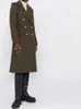 Pelliccia unica verde militare con colletto rovesciato spallina slim back diviso lungo cappotto in lana da donna nuovo capospalla doppiopetto invernale Allmatch