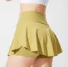 Yoga LuLu Sports Bottom Skirt lu-04 Running Fitness Tennis Skirt Breathable Quick Drying Dance Pleated Skirt Slim Fit Outdoor