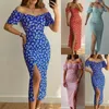 Robes décontractées Fesses enveloppantes pour femmes avec col fendu à une ligne Robe de style floral classique