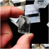 Konst och hantverk 2st Natural Clear Square Calcite Stones Island Spar Quartz Crystal Rock Energy Stone Mineral Prov Healing12183 DHC6V