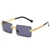 56% de réduction en gros des lunettes de soleil Nouvelles lunettes de soleil Rectangle de soleil Luxury Luxury Numes Diamond Brand Design Femmes Small Square Metal Sun Sunes UV400 Eyewear