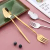 New Creative Coffee Spoon Retro Dessert Spoon Durable Light Luxury New Rose Flower Spoon Colorful Colors Mixing Spoon Forks