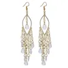 Bohème glands boucles d'oreilles goutte pour les femmes Vintage ethnique perles de rocaille longue balancent dames fête bijoux cadeau