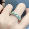 Cluster Rings KJJEAXCMY Fine Jewelry Natural Tsavorite 925 Sterling Silver Women Ring Support Test Exquisite