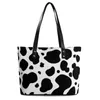 Evening Bags Black And White Cow Print Handbags Spots Pattern Streetwear Shoulder Bag College Tote Student Designer Shopping