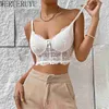 Women's T-Shirt Flowers Lace White Vest Mesh Crop Top Women Summer Clothes Y2k Streetwear Sexy Backless Hollow Out Tank Corset Tops Woman 2023 J230627