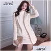 Women'S Jackets Runway Designer Blazer Womens Double Breasted Metal Button Long Sleeve Notched Collar Jacket Wool Blends T Coat 2105 Dhjsf