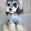 Designer cão vestuário animais de estimação camisola de malha carta listra cães t camisa verão fino pet t roupas melhor qualidade