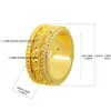 Cluster Rings Bubble Letter Gold Color Ring för män is av verklig koppar som snurrar i mitten Hip Hop smycken Trend Charms Korea 230620