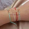 Charmarmband 12st/Lot Hollow Heart Flätade armband för kvinnor Girl Crystal Evil Eye Handmased Thin String Rope Armband Party Jewelry X0627