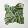 Шарфы Знаменитая картина маслом Саржевый шелковый шарф 53 см Квадратная модная бандана Женская обертка Хиджаб Головной шейный платок