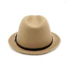 Berretti Cappello Fedora jazz a tesa corta con fibbia per cintura Trilby vintage nero Donna Uomo Festa in feltro Top Casual Sole all'aperto