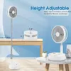 Portable Oscillating Standing Fan With Remote Control, 8 Inch Silent Pedestal Fan, 7200mAh Rechargeable Battery USB Powered Floor Fan-2
