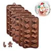 Christmas Chocolate Silicone Mold Gingerbread Man Santa Cookie Mold JN10