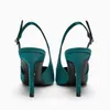 lady Sandals Za Spring New Women's Shoes Blue French Style High Heel Open Pointed Toe Button Slim 230626