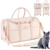 Trasportino Borsa portatile per gatti Borsa Oxford Borsa pieghevole per cani rosa Borsa da viaggio traspirante per animali domestici per il trasporto di cuccioli di gatto