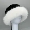 Cappelli di pelliccia spessi per le donne 2022 Berretto invernale soffice per donna Berretti Berretti Nero Bianco Pelliccia sintetica Cappelli russi Femme