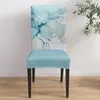 Chair Covers Marble Texture Green Dining Chair Cover 4/6/8PCS Spandex Elastic Chair Slipcover Case for Wedding el Banquet Dining Room 230627