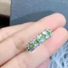 Cluster Rings KJJEAXCMY Fine Jewelry Natural Tsavorite 925 Sterling Silver Women Ring Support Test Exquisite