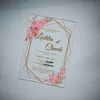 Cabides Racks 10pcs Super Agradáveis Cartões de Convite de Aniversário de 15 Anos Convites Personalizados para Batismo de Bebê com Flor Rosa x0710